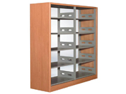 5-storey double pillar bilateral book shelf CG-SB-5